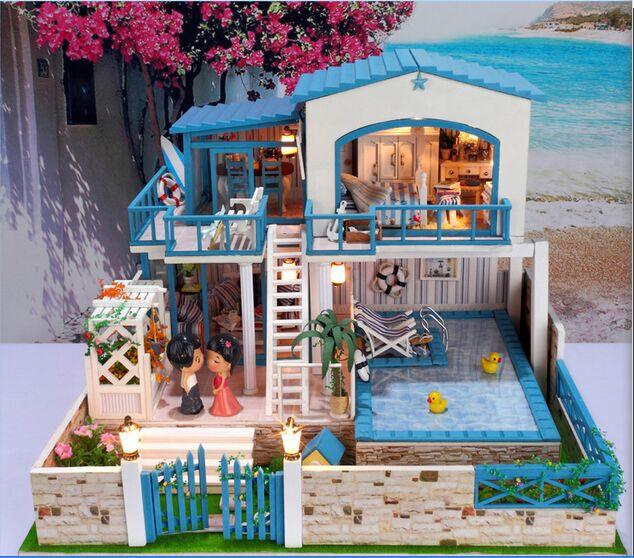 Creative 2 Floors Large Size Wooden Doll House - Stylus Kids