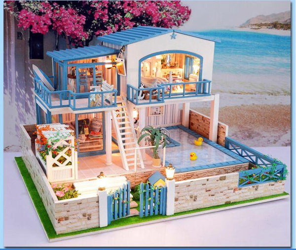 Creative 2 Floors Large Size Wooden Doll House - Stylus Kids