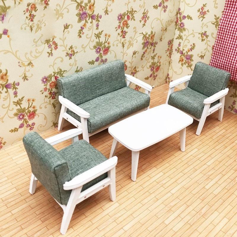 Miniature Wooden Living Room Furniture 4 pcs Set - Stylus Kids