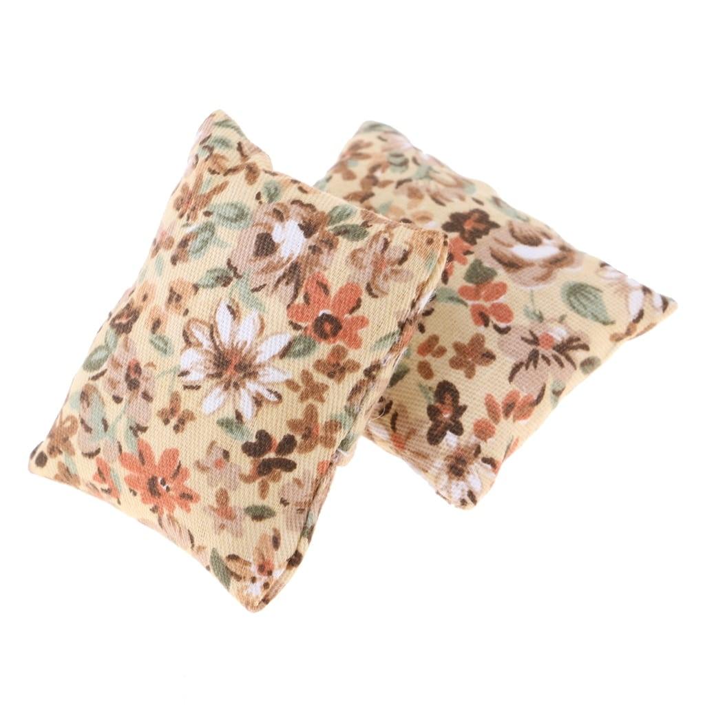 Miniature Flowers Embroidered Sofa Cushions 2 pcs Set - Stylus Kids