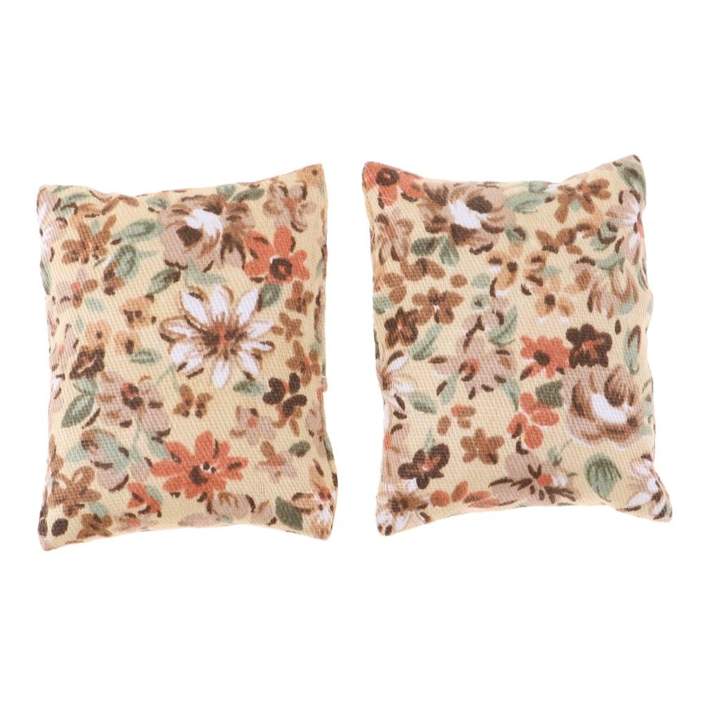 Miniature Flowers Embroidered Sofa Cushions 2 pcs Set - Stylus Kids