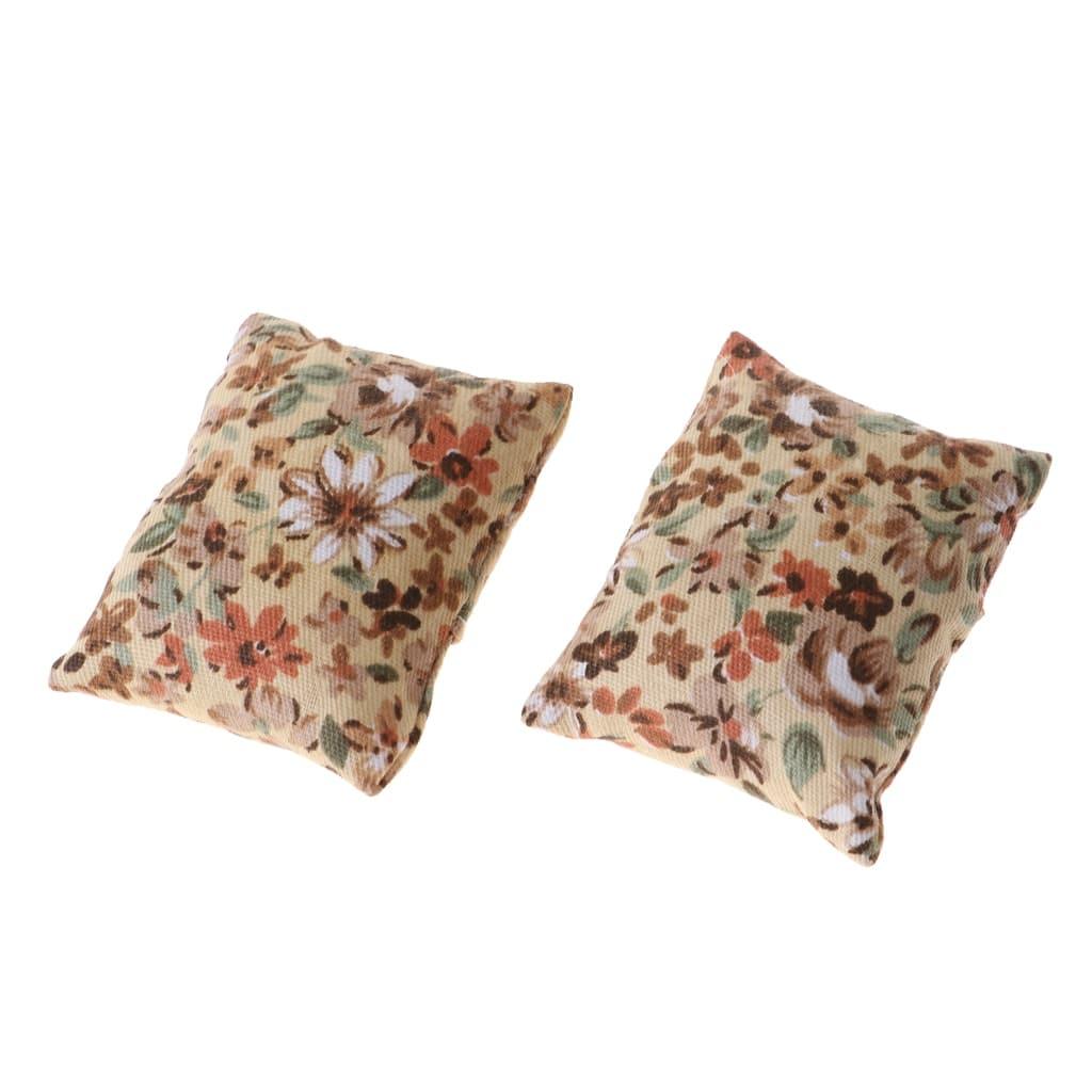 Miniature Flowers Embroidered Sofa Cushions 2 pcs Set - Stylus Kids