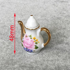 Miniature Floral Patterned Ceramic Tea Set 8 pcs - Stylus Kids