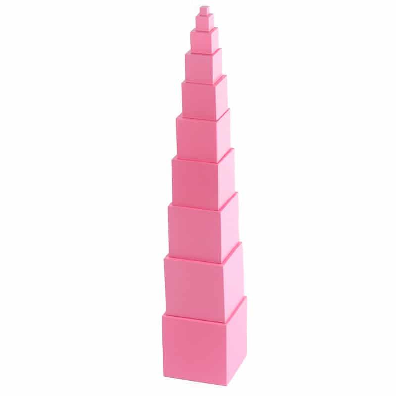 Educational Pastel Pink Wooden Cubes Set - Stylus Kids