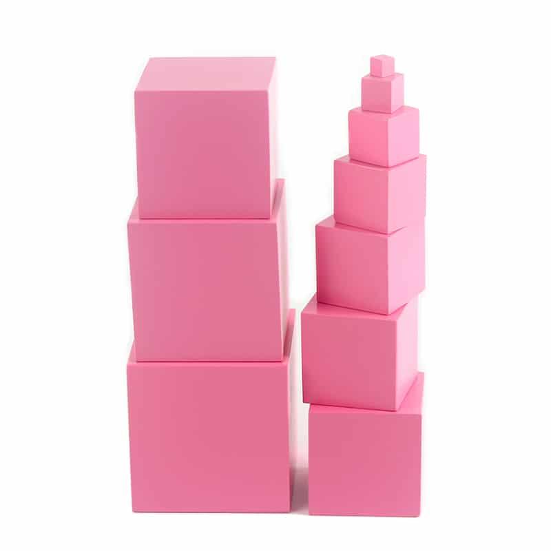 Educational Pastel Pink Wooden Cubes Set - Stylus Kids