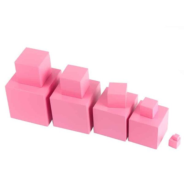 Educational Pastel Pink Wooden Cubes Set - Stylus Kids