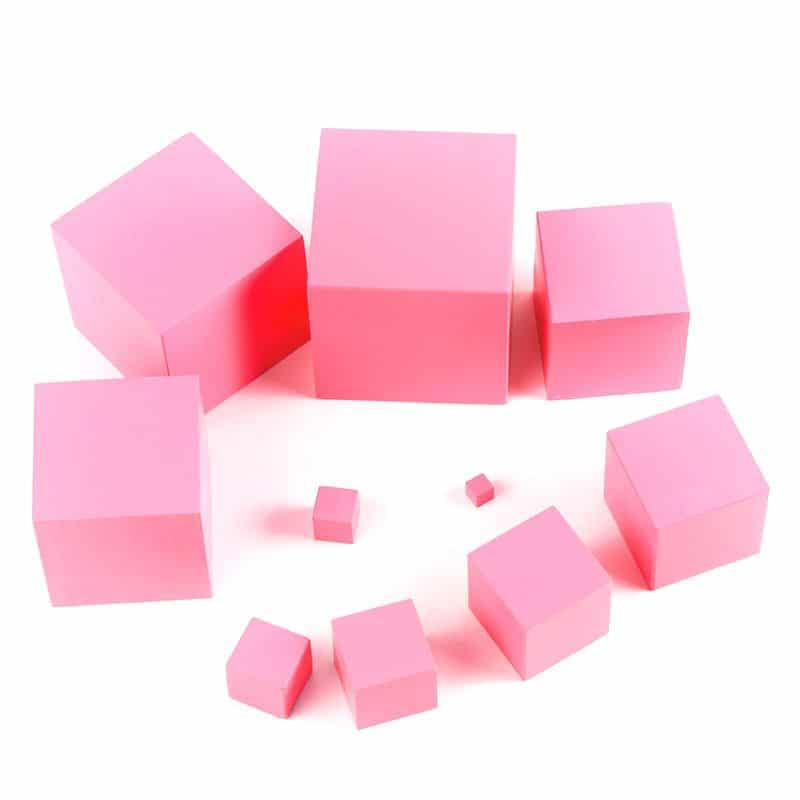 Educational Pastel Pink Wooden Cubes Set - Stylus Kids