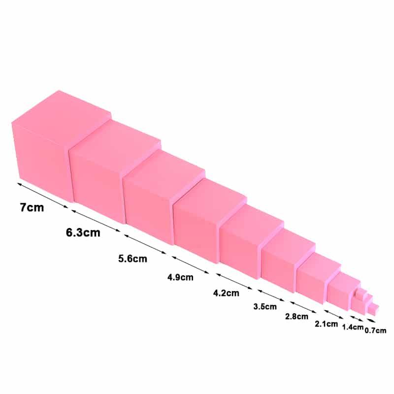 Educational Pastel Pink Wooden Cubes Set - Stylus Kids