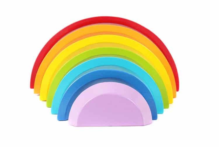 Rainbow Wooden Building Blocks Set - Stylus Kids