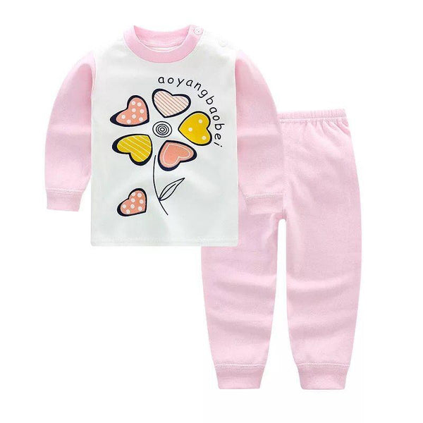 Kid's Cartoon Print Longsleeve and Pants Pajama Set - Stylus Kids