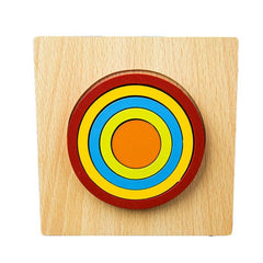 3D Colorful Wooden Shapes and Sizes Puzzle - Stylus Kids