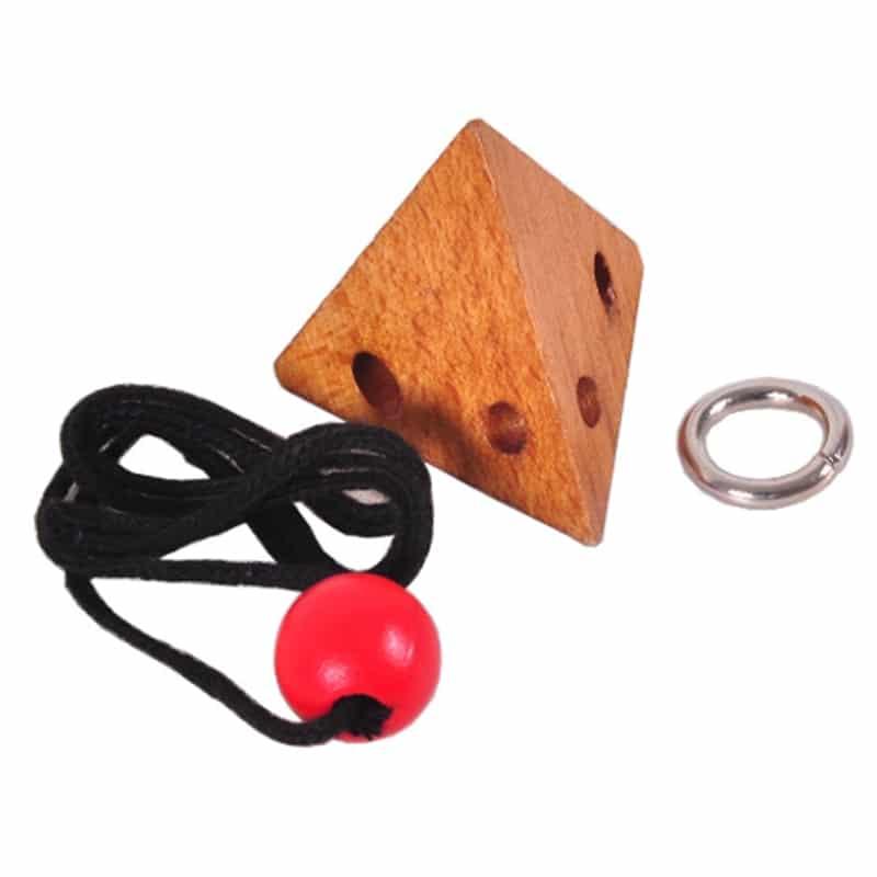 Rope and Wood Pyramid Lock Puzzle - Stylus Kids