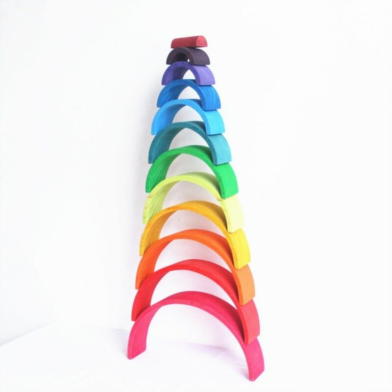 Wooden Rainbow Blocks Toy - Stylus Kids