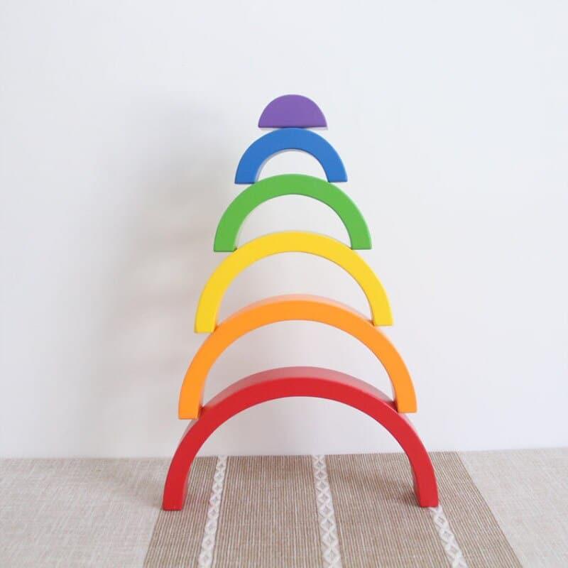 Wooden Rainbow Blocks Toy - Stylus Kids