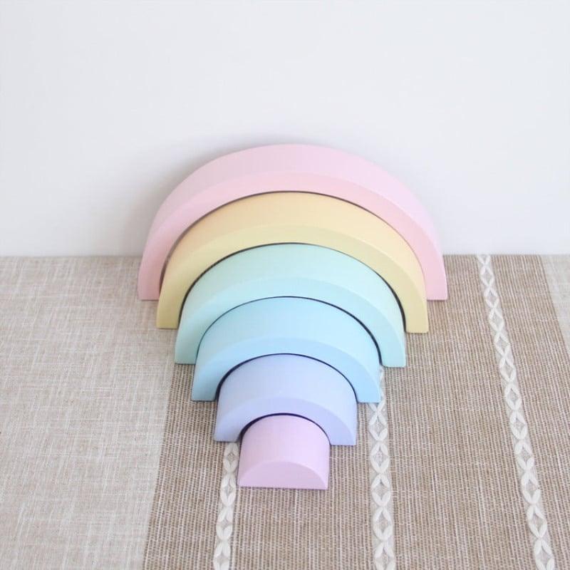 Wooden Rainbow Blocks Toy - Stylus Kids