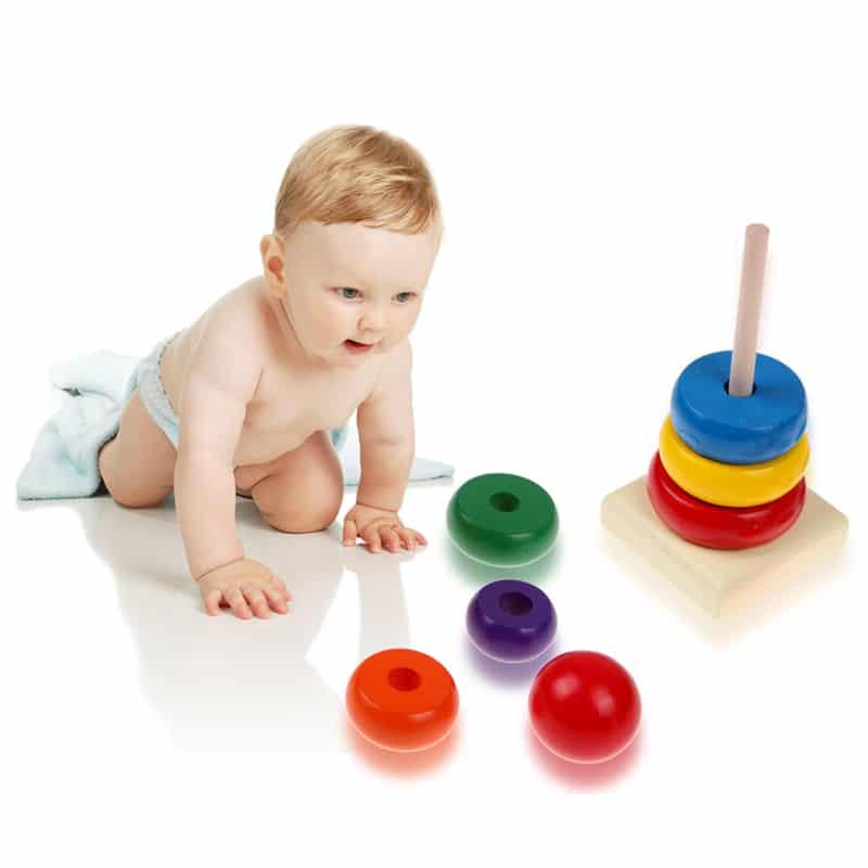 Baby Pyramid Wooden Building Blocks - Stylus Kids