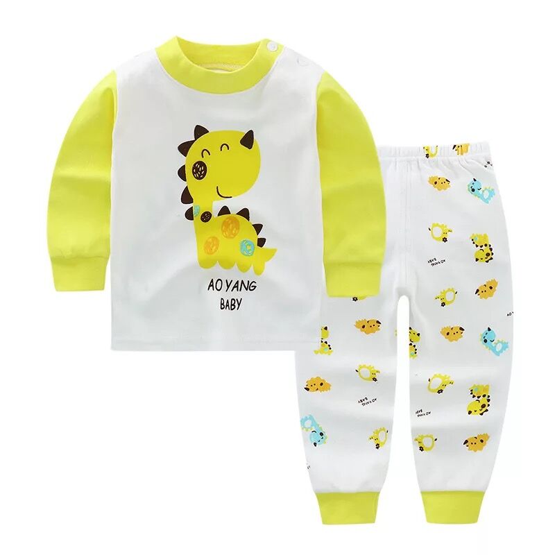 Kid's Cartoon Print Longsleeve and Pants Pajama Set - Stylus Kids