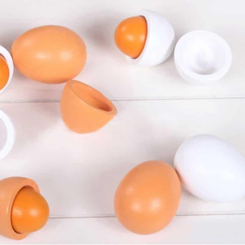 Simulative Realistic Wood Toy Eggs Set - Stylus Kids