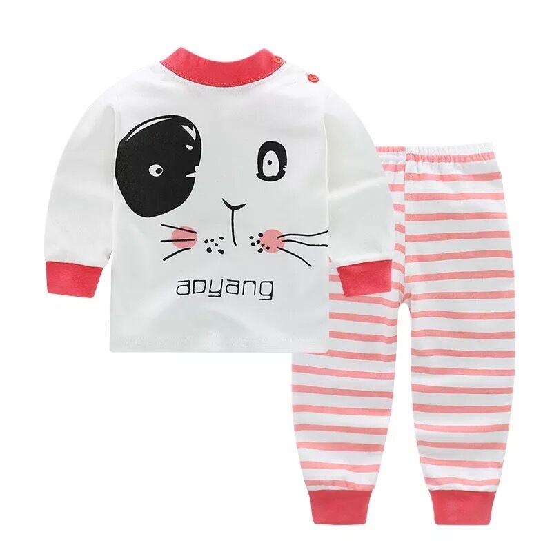 Kid's Cartoon Print Longsleeve and Pants Pajama Set - Stylus Kids