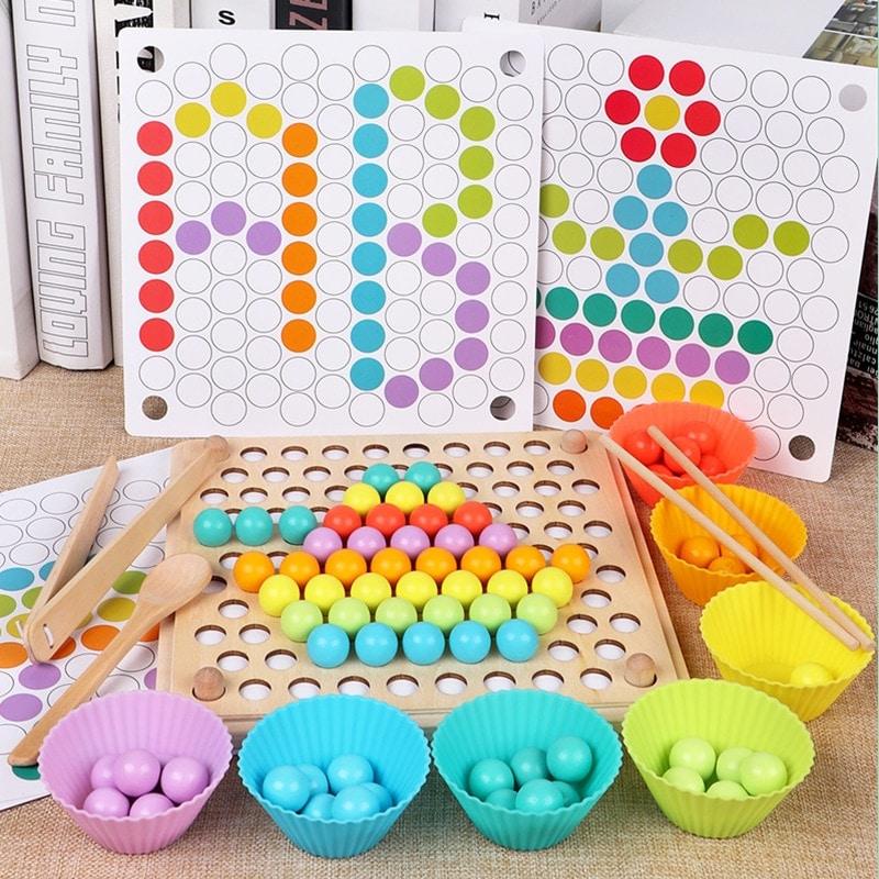 Montessori Wooden Board with Beads - Stylus Kids