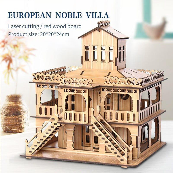 3D Wooden House Puzzle Model - Stylus Kids