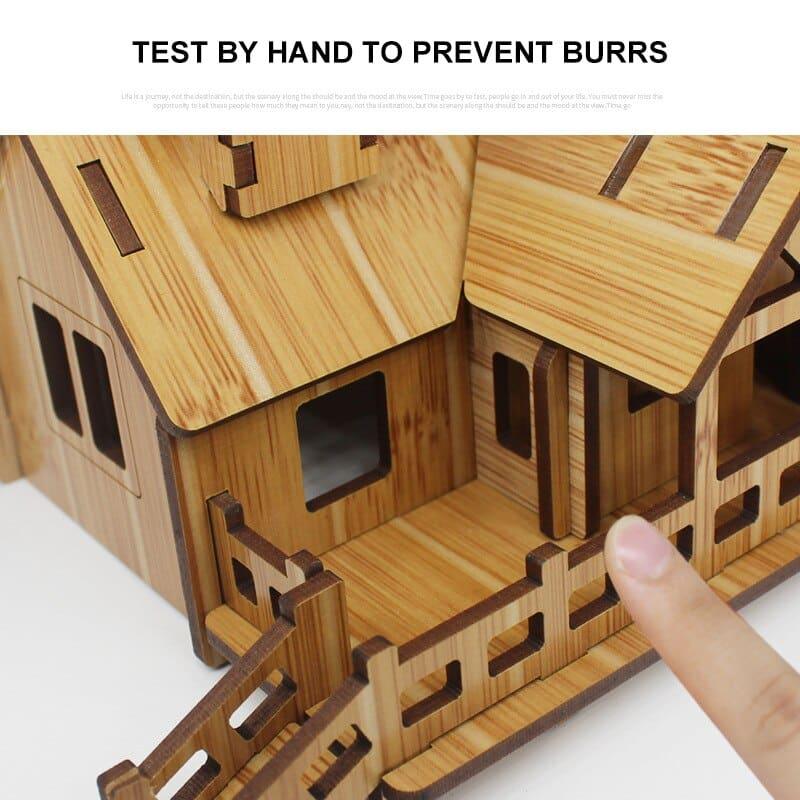 3D Wooden House Puzzle Model - Stylus Kids