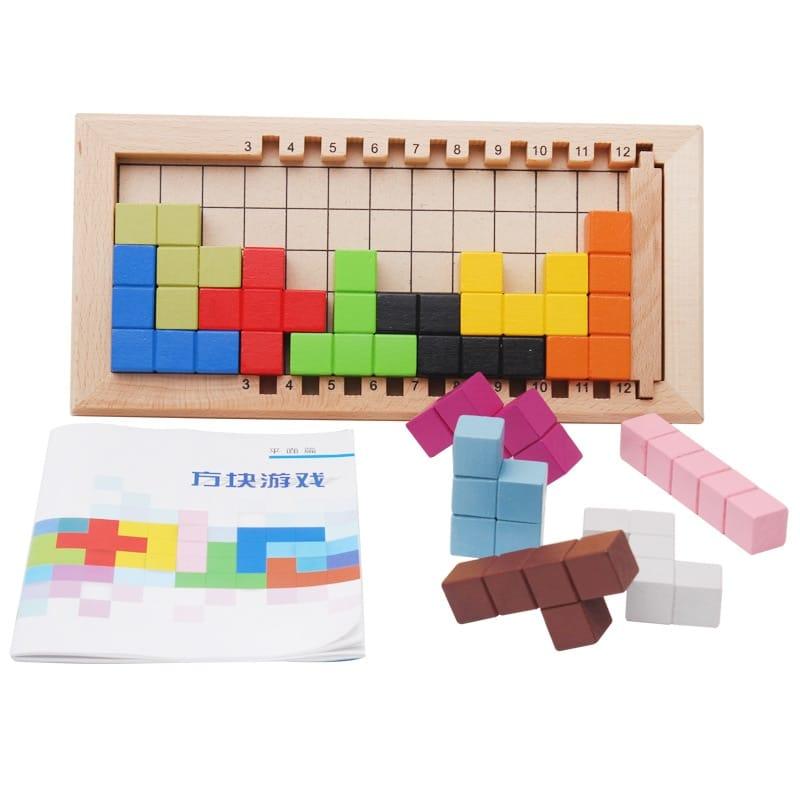 Colorful Wooden Tangram Puzzle Board - Stylus Kids