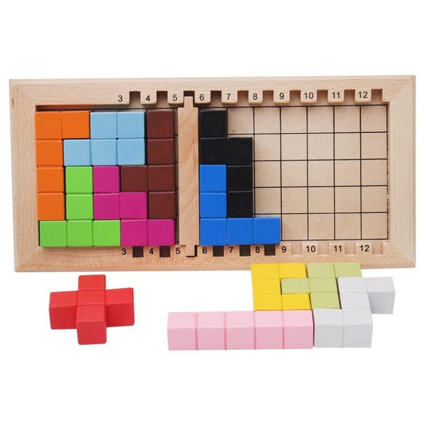 Colorful Wooden Tangram Puzzle Board - Stylus Kids