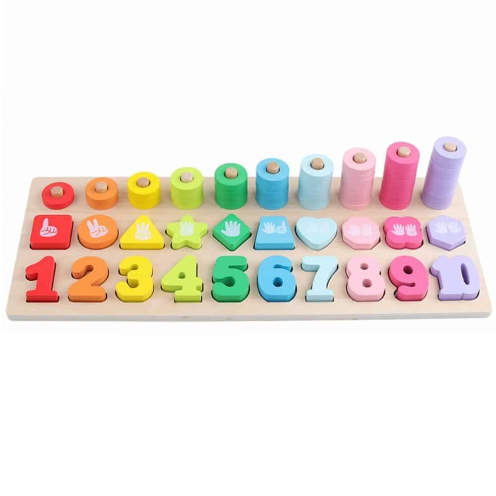 Baby's Wooden Puzzle Clock Math Toy - Stylus Kids