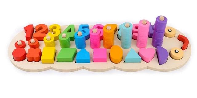 Baby's Wooden Puzzle Clock Math Toy - Stylus Kids