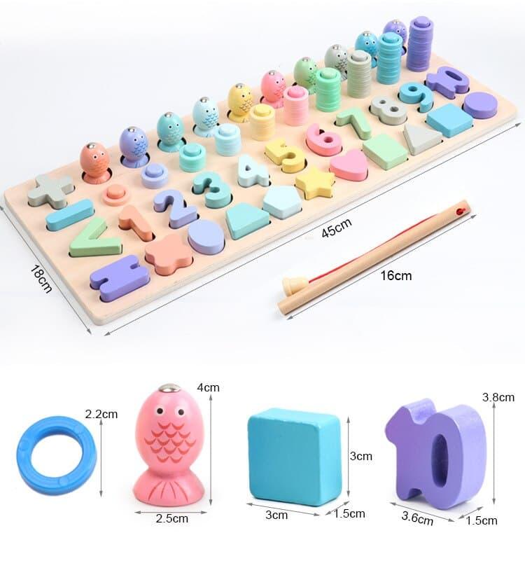 Magnetic Wooden Math and Fishing Toy - Stylus Kids