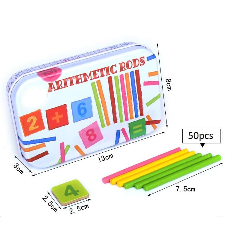 Montessori Educational Wooden Arithmetic Rods - Stylus Kids