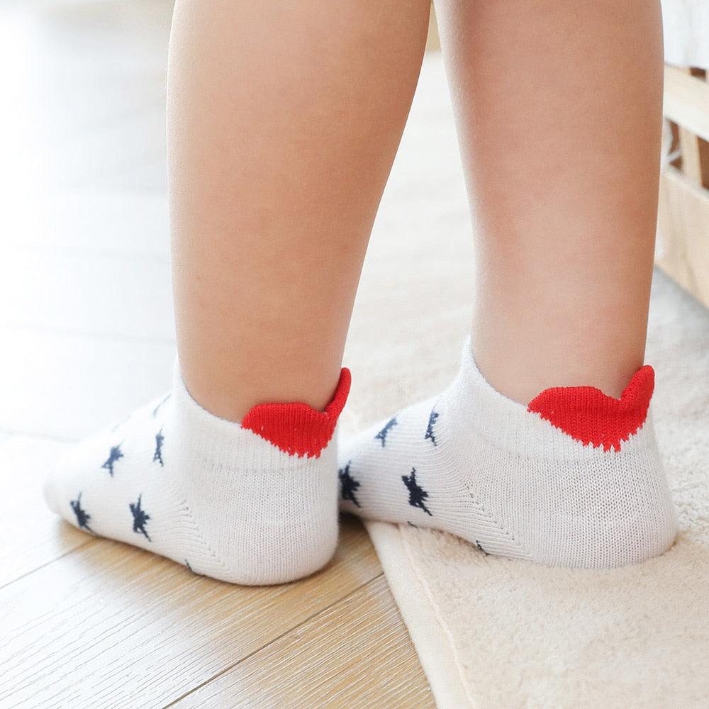 Baby's Red Detail Socks 5 Pairs Set - Stylus Kids