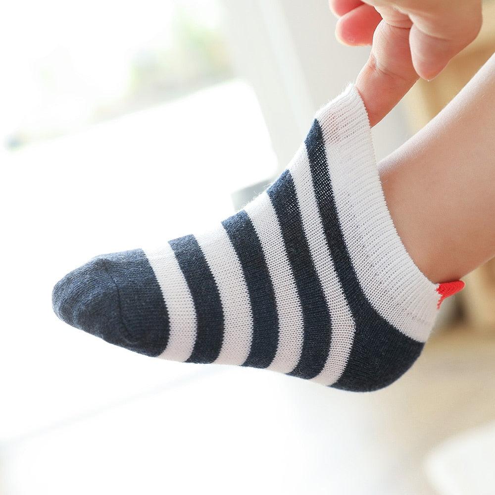 Baby's Red Detail Socks 5 Pairs Set - Stylus Kids