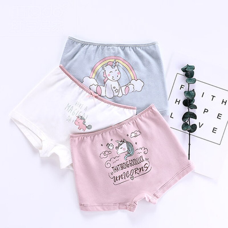 Unicorn Printed Cotton Panties for Girls 3 pcs Set - Stylus Kids