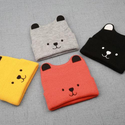 Cartoon Bear Knitted Beanie Hat for Kids - Stylus Kids