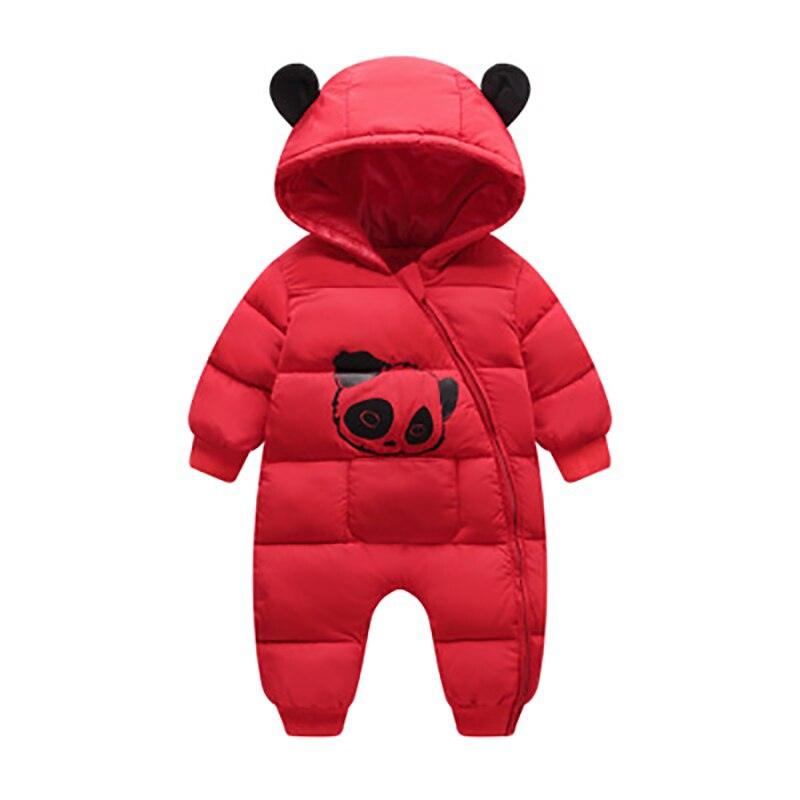 Panda Printed Baby Winter Hooded Snowsuit - Stylus Kids