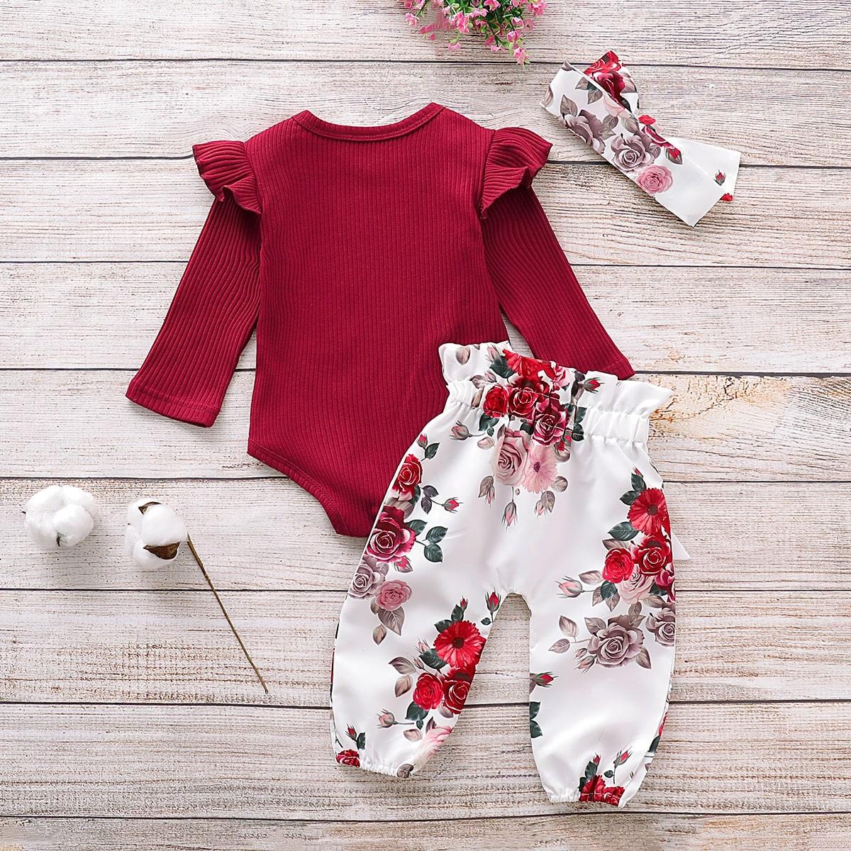 Baby Girl's Roses Printed Clothing Set - Stylus Kids