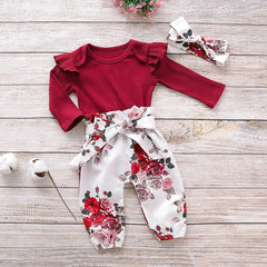 Baby Girl's Roses Printed Clothing Set - Stylus Kids
