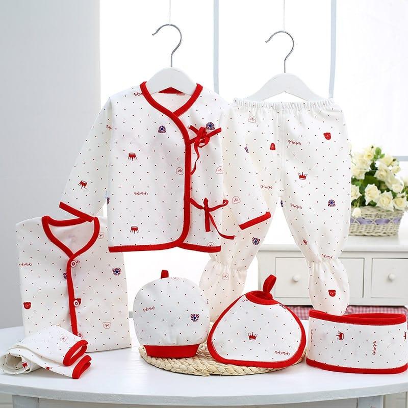 Newborn Baby's Cotton Clothing 7 Pcs Set - Stylus Kids