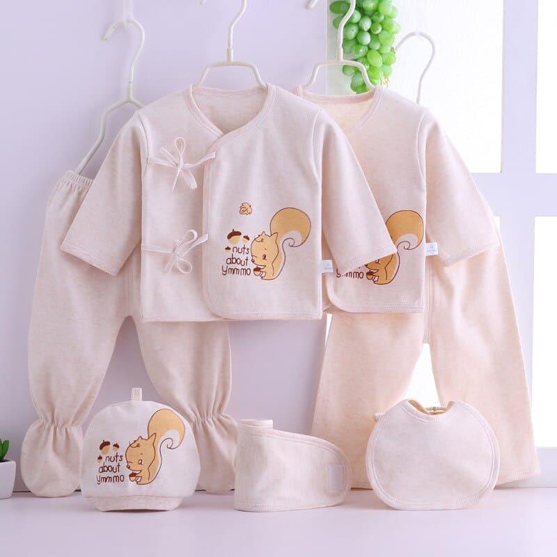 Newborn Baby's Cotton Clothing 7 Pcs Set - Stylus Kids