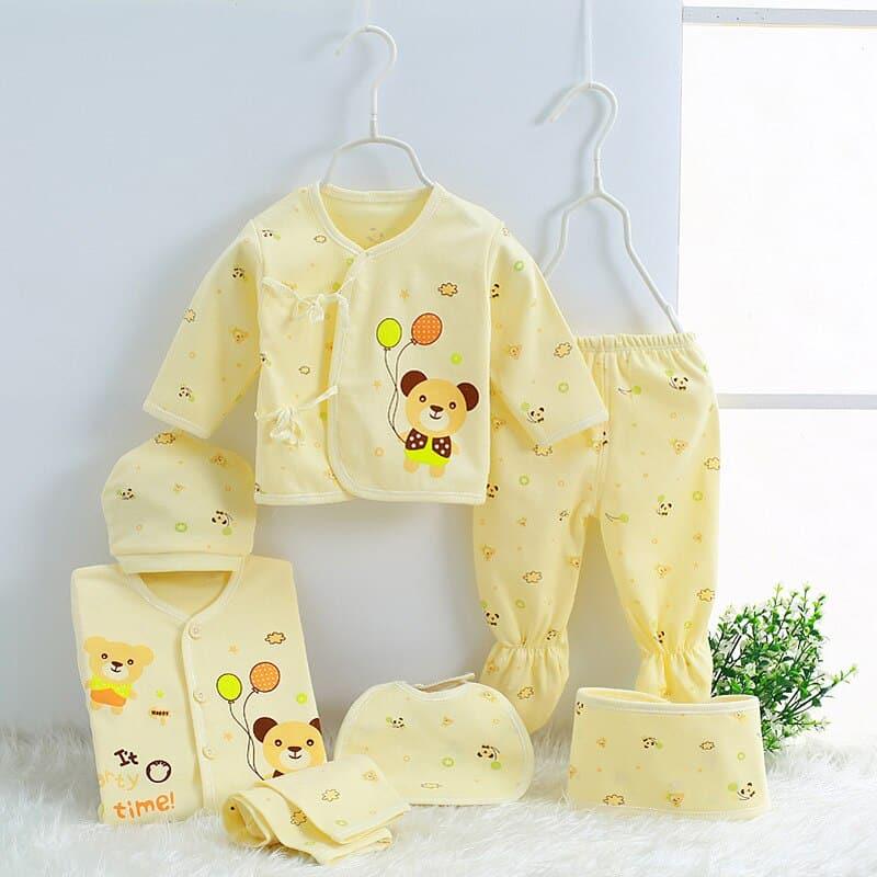 Newborn Baby's Cotton Clothing 7 Pcs Set - Stylus Kids