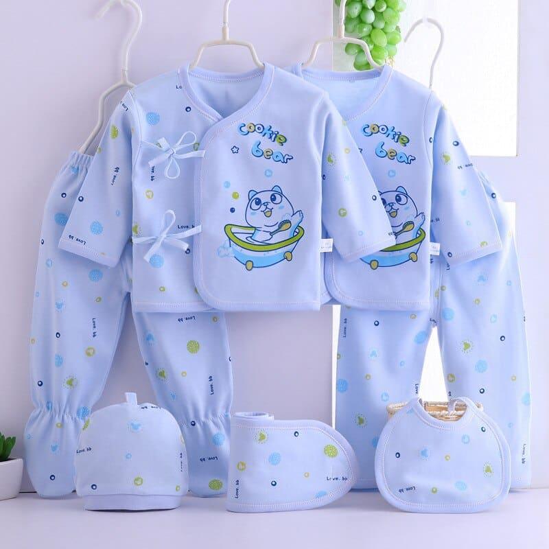 Newborn Baby's Cotton Clothing 7 Pcs Set - Stylus Kids