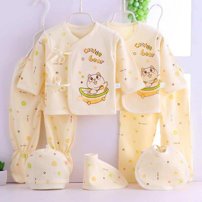 Newborn Baby's Cotton Clothing 7 Pcs Set - Stylus Kids