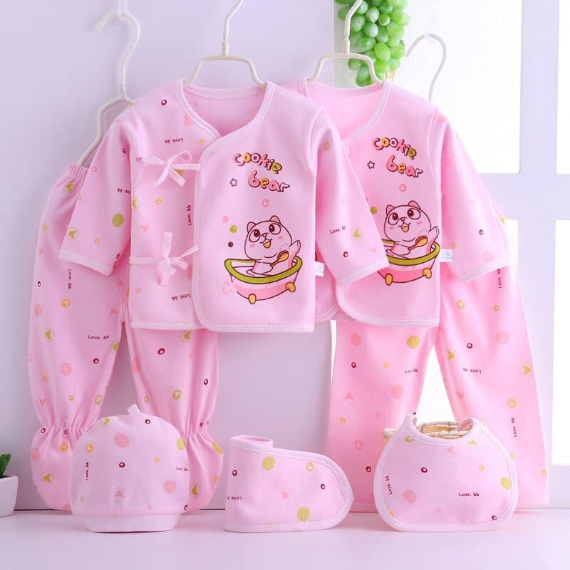 Newborn Baby's Cotton Clothing 7 Pcs Set - Stylus Kids