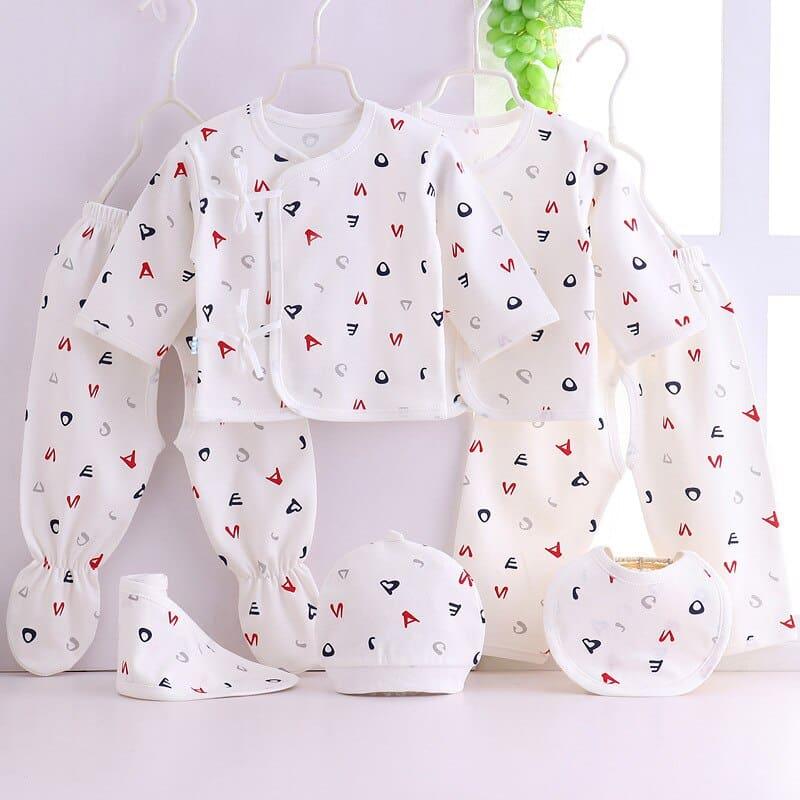 Newborn Baby's Cotton Clothing 7 Pcs Set - Stylus Kids