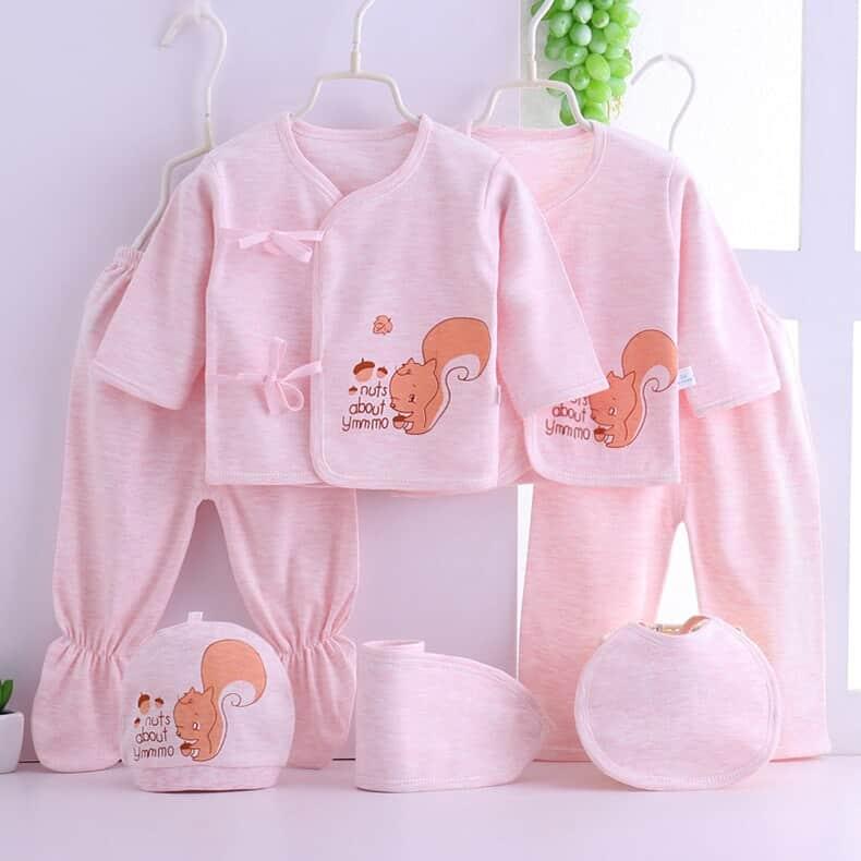 Newborn Baby's Cotton Clothing 7 Pcs Set - Stylus Kids