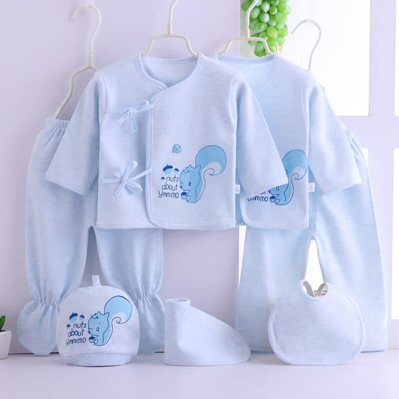 Newborn Baby's Cotton Clothing 7 Pcs Set - Stylus Kids