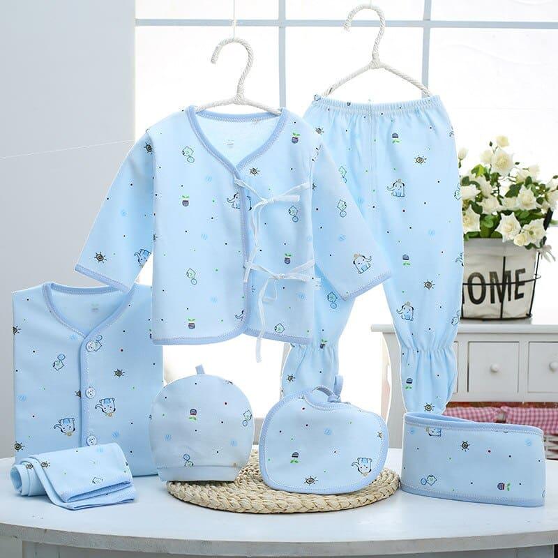 Newborn Baby's Cotton Clothing 7 Pcs Set - Stylus Kids