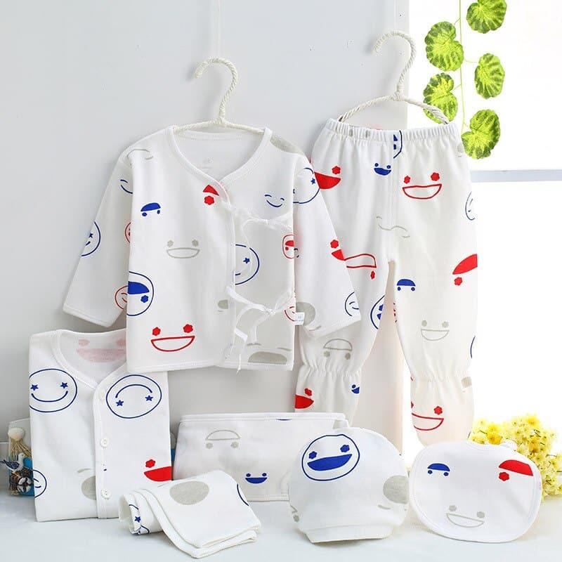 Newborn Baby's Cotton Clothing 7 Pcs Set - Stylus Kids